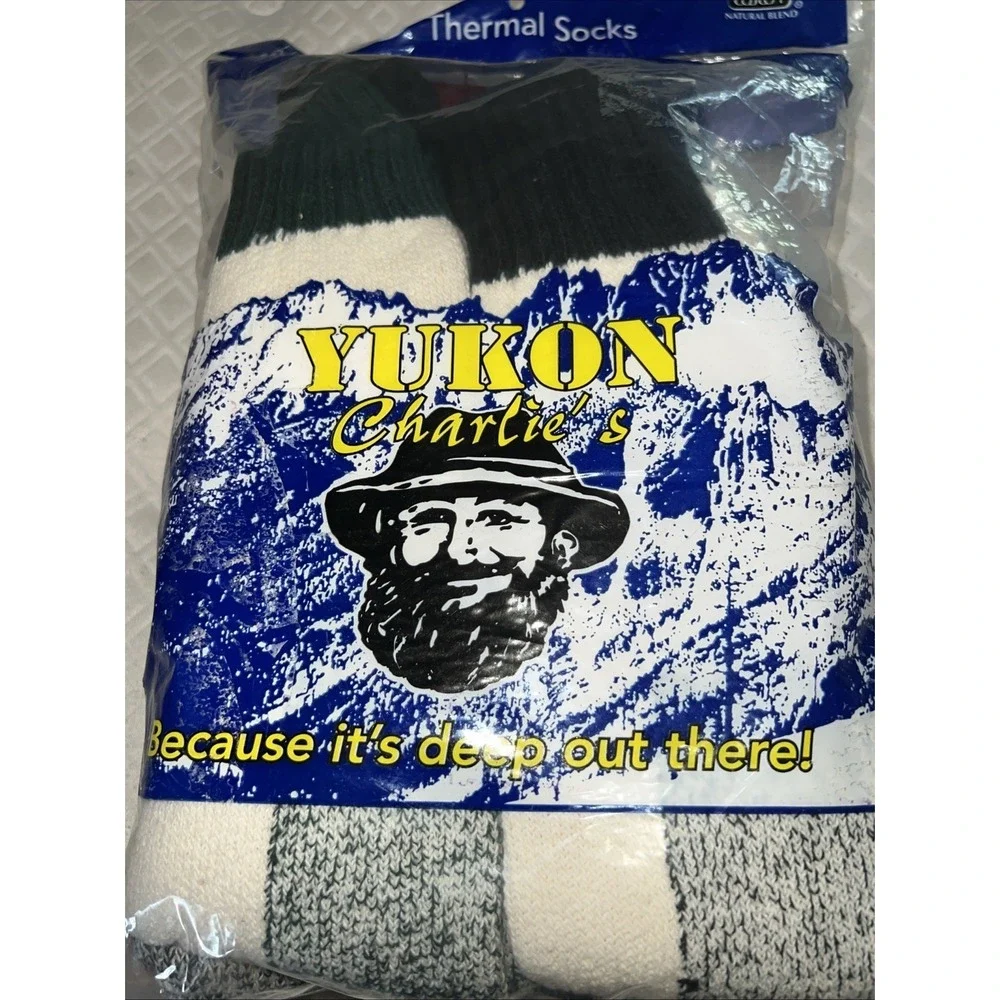 Vintage 80s Yukon Charlie's Trail Thermal Socks 6 Pack USA Men's 6-12.5 Shoe New